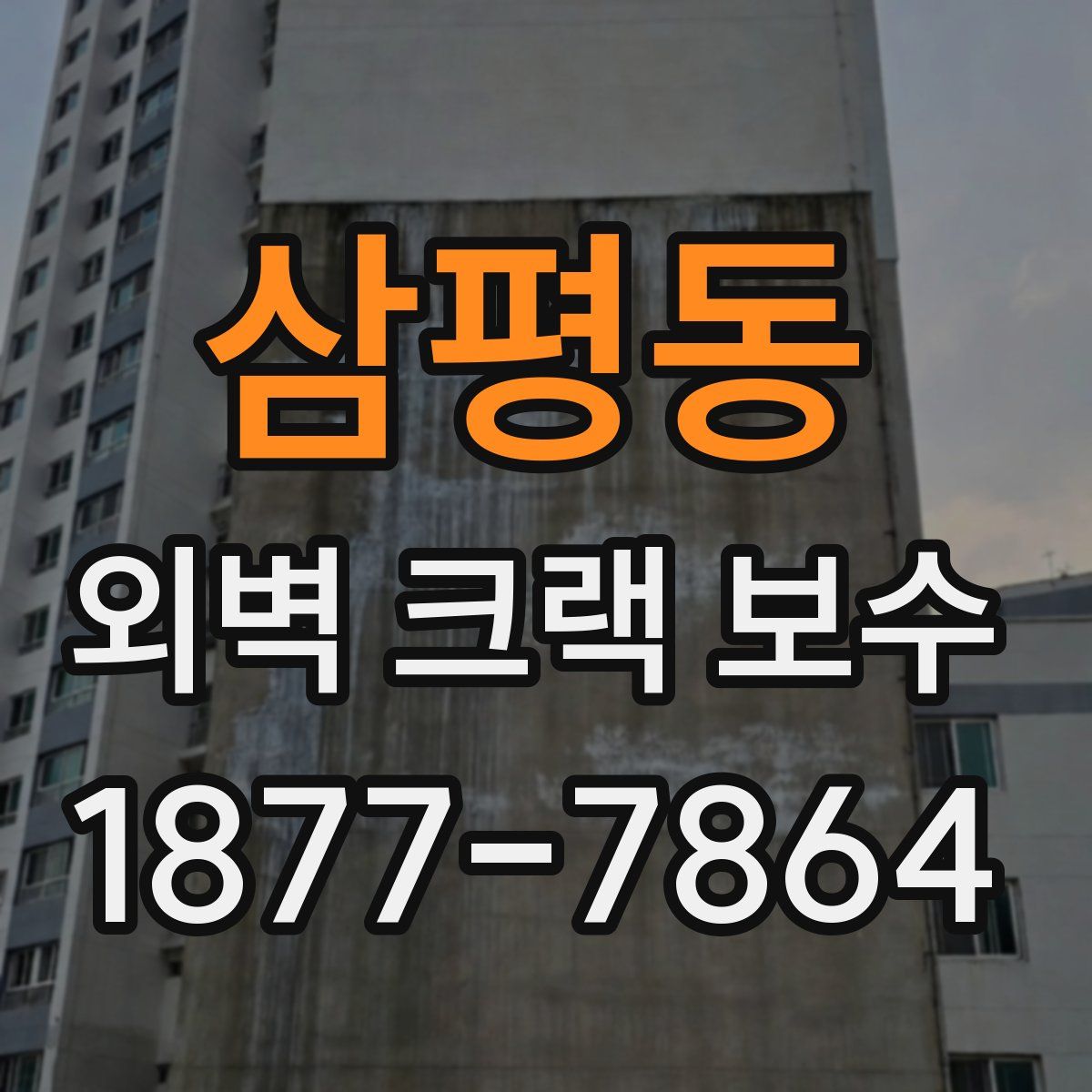 삼평동 외벽 크랙 보수