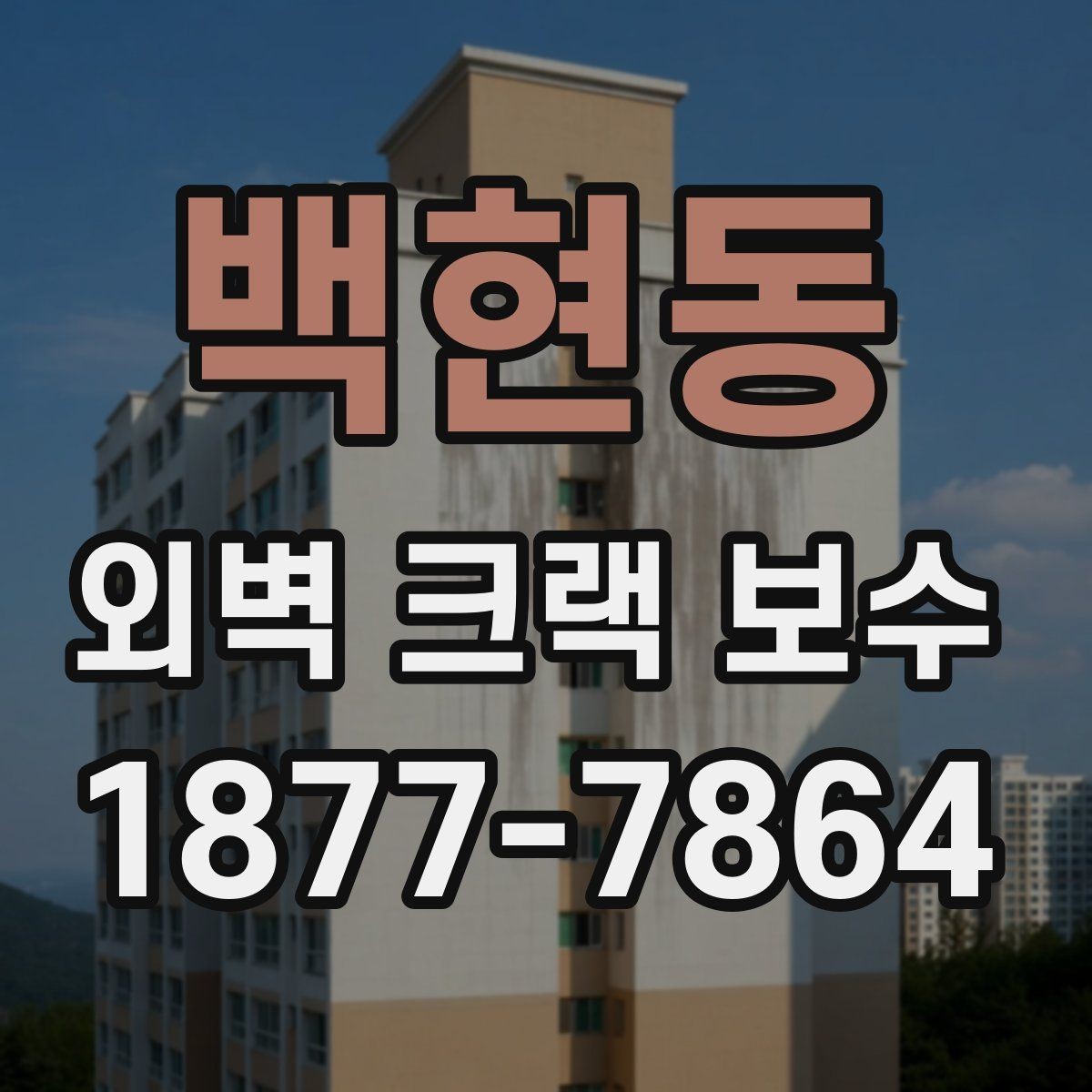백현동 외벽 크랙 보수 계획을 세울 때 고려할 순서