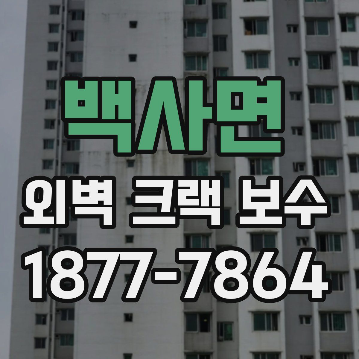 백사면 외벽 크랙 보수