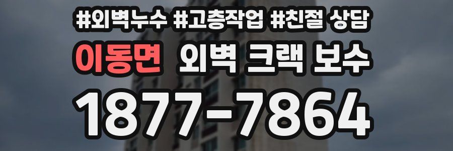 이동면 외벽 크랙 보수