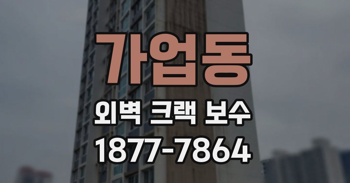 가업동 외벽 크랙 보수