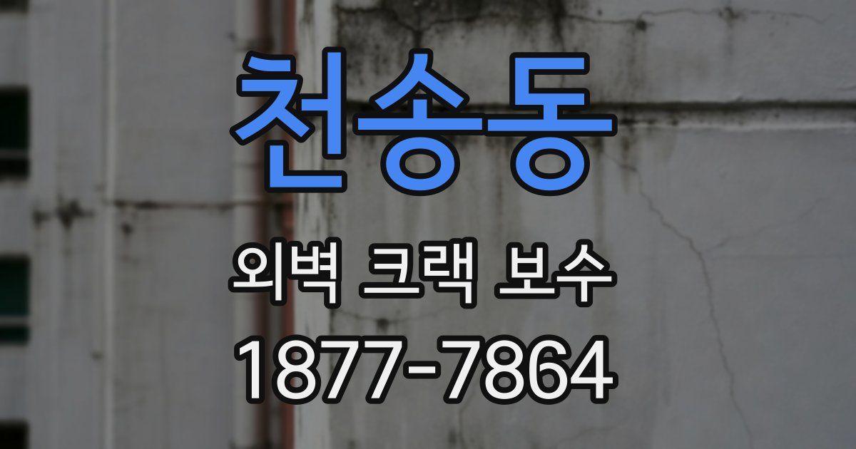 천송동 외벽 크랙 보수