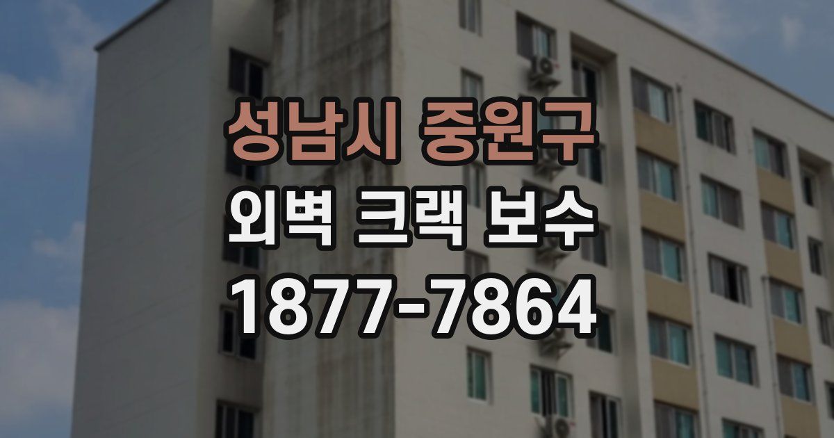성남시 중원구 외벽 크랙 보수