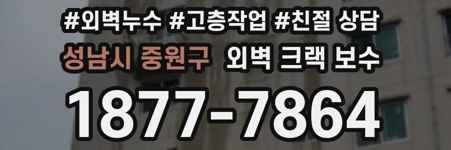 성남시 중원구 외벽 크랙 보수