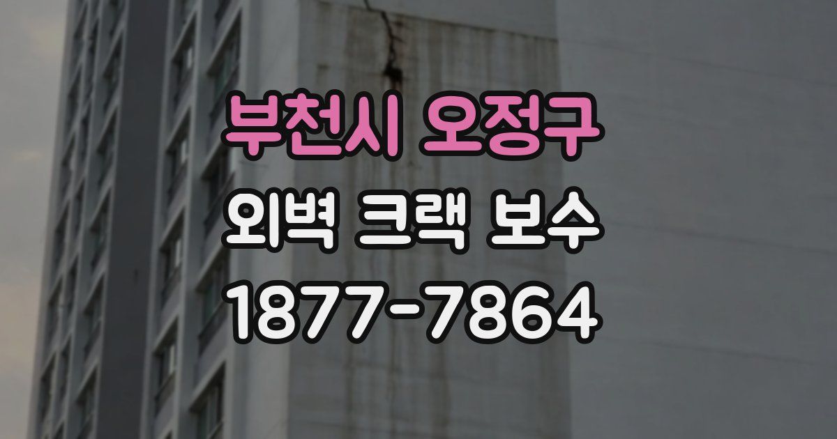 부천시 오정구 외벽 크랙 보수