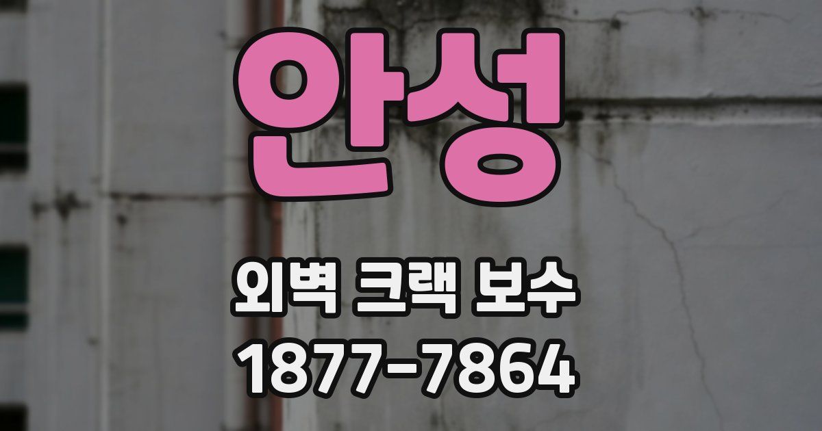 안성 외벽 크랙 보수