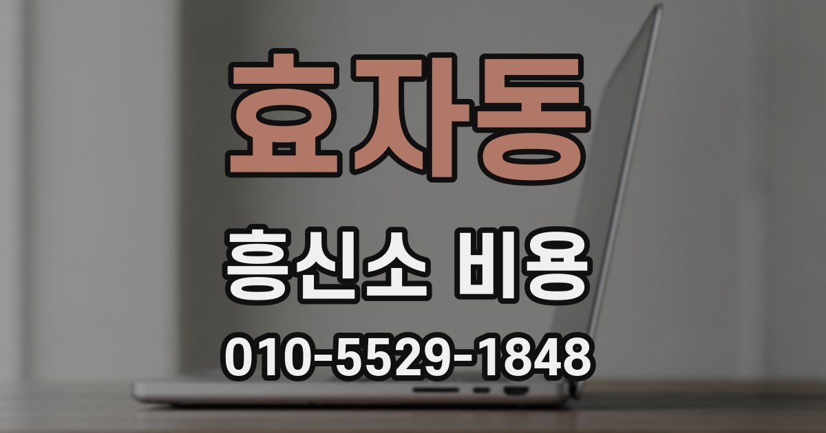 효자동 흥신소 비용