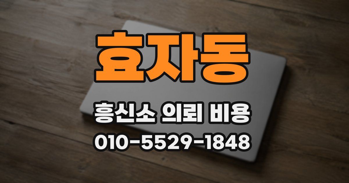 효자동 흥신소 의뢰 비용