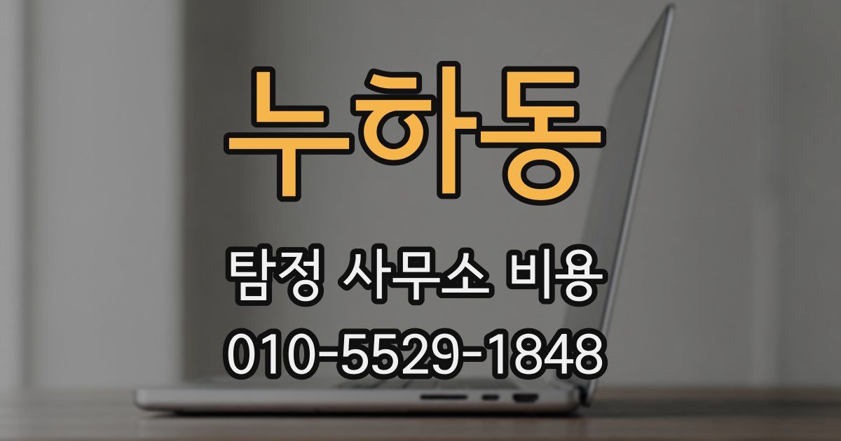 누하동 탐정 사무소 비용