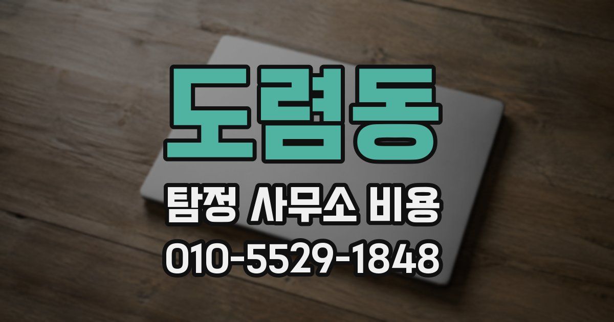 도렴동 탐정 사무소 비용