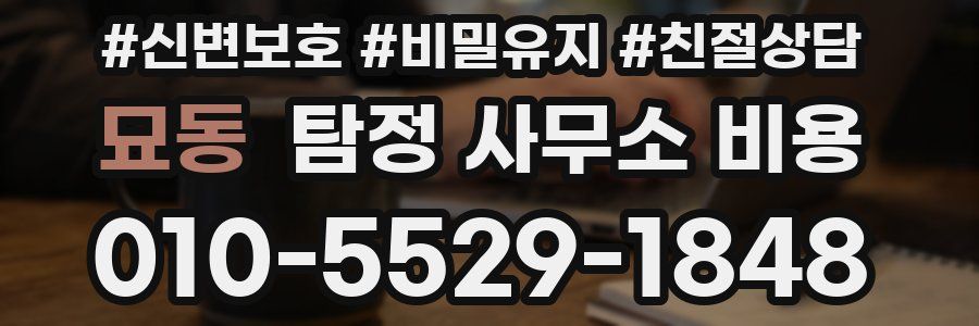 묘동 탐정 사무소 비용