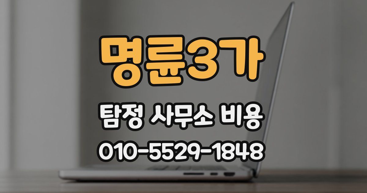 명륜3가 탐정 사무소 비용