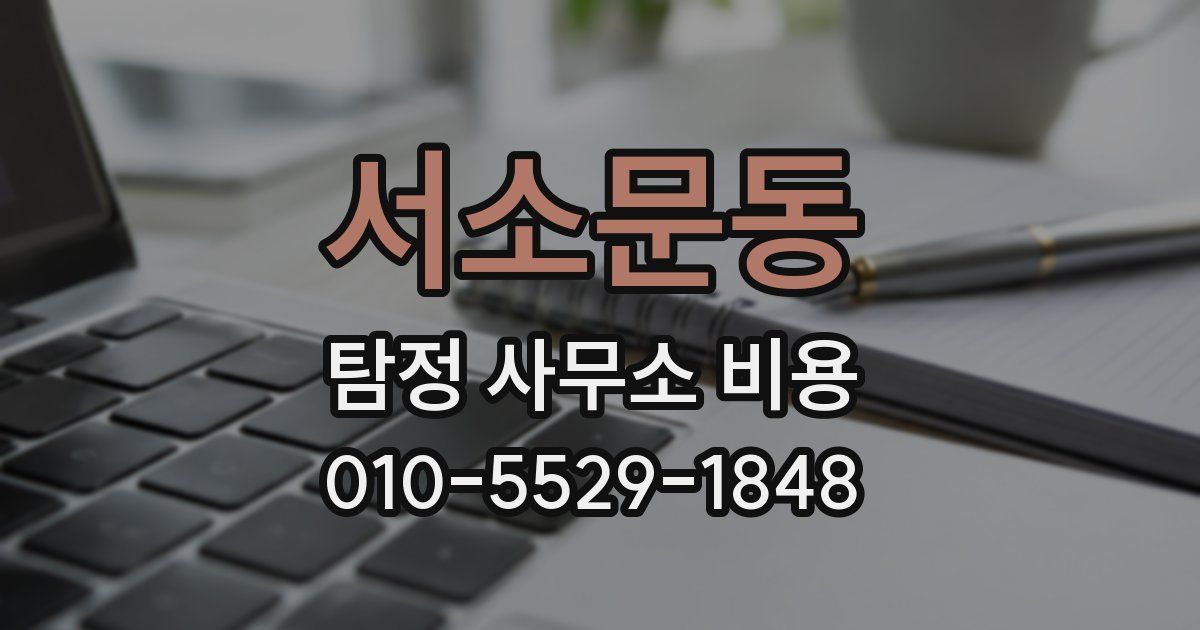서소문동 탐정 사무소 비용