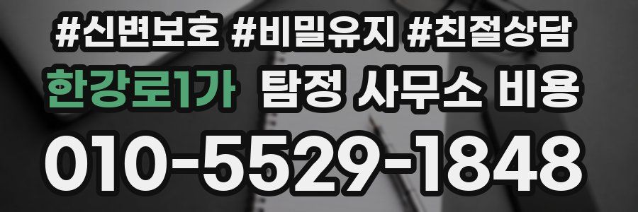 한강로1가 탐정 사무소 비용