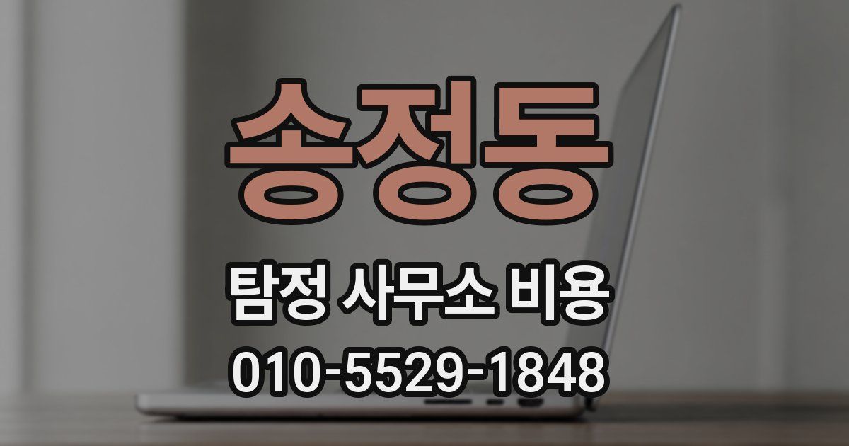 송정동 탐정 사무소 비용