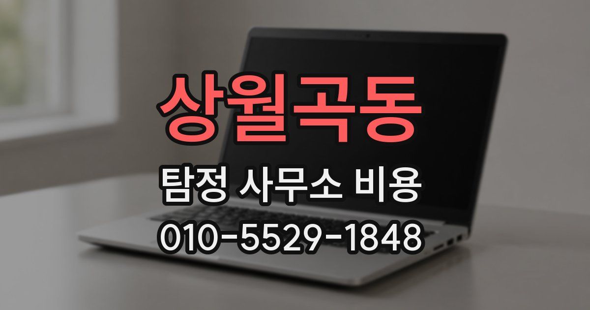 상월곡동 탐정 사무소 비용