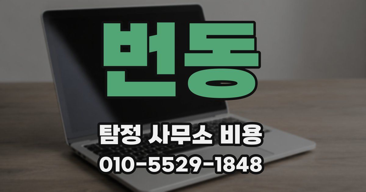번동 탐정 사무소 비용