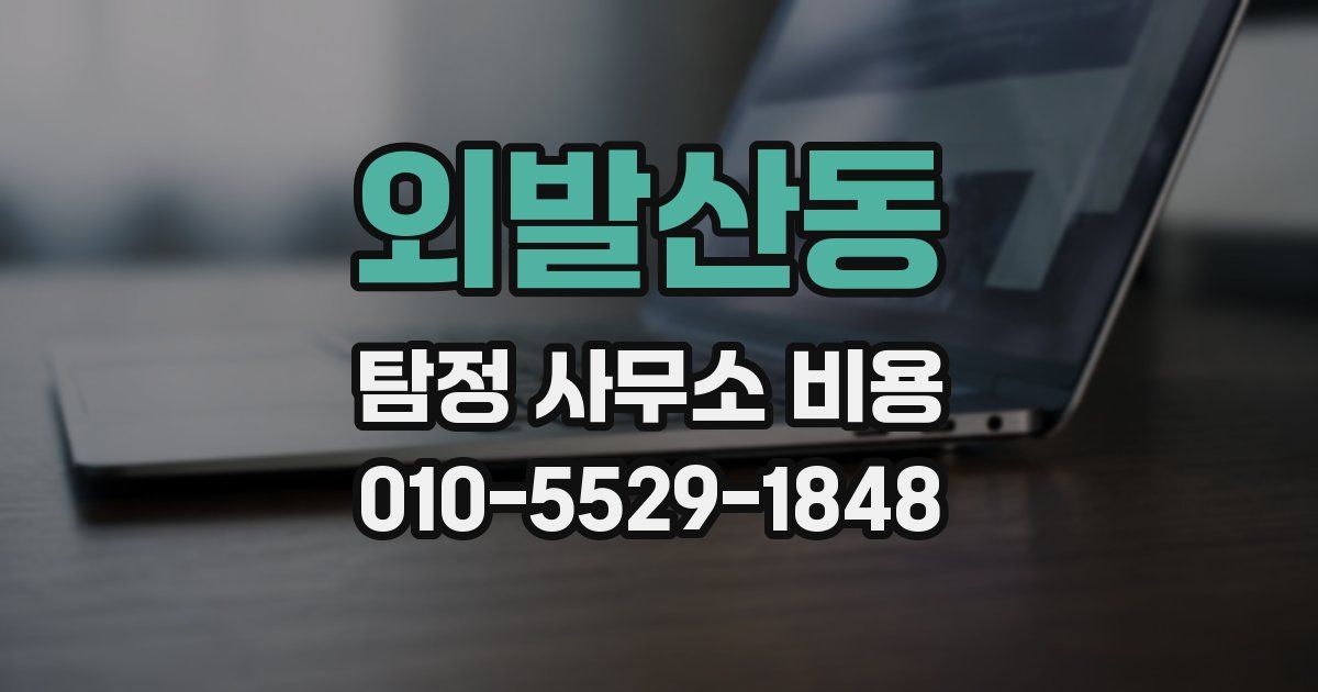 외발산동 탐정 사무소 비용
