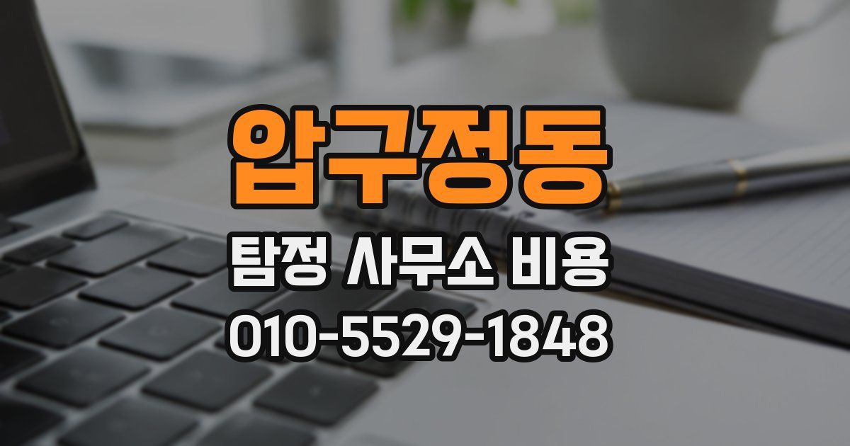 압구정동 탐정 사무소 비용