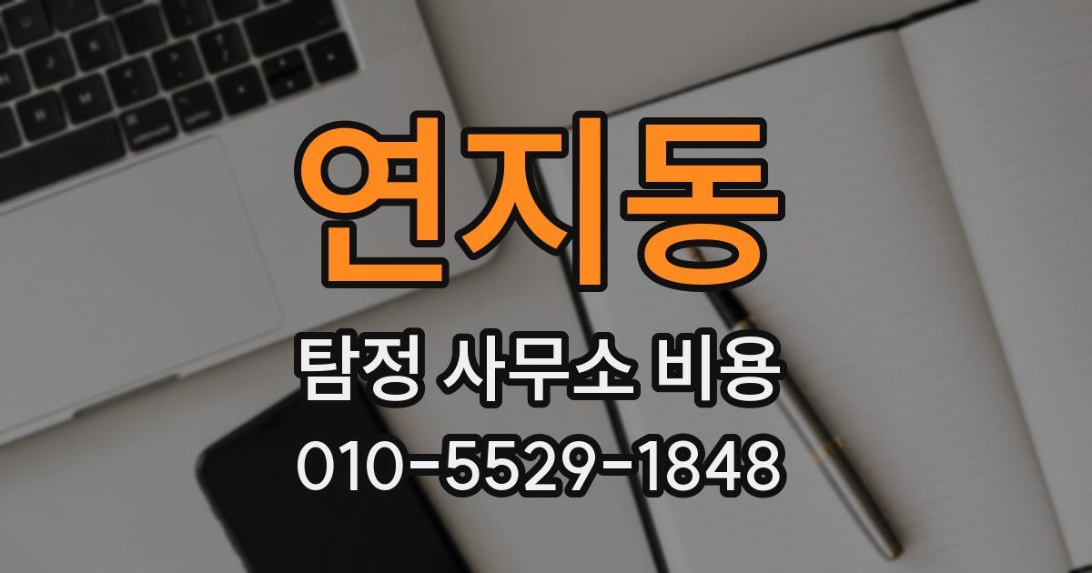 연지동 탐정 사무소 비용