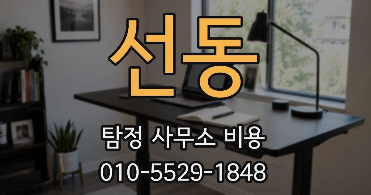 선동 탐정 사무소 비용