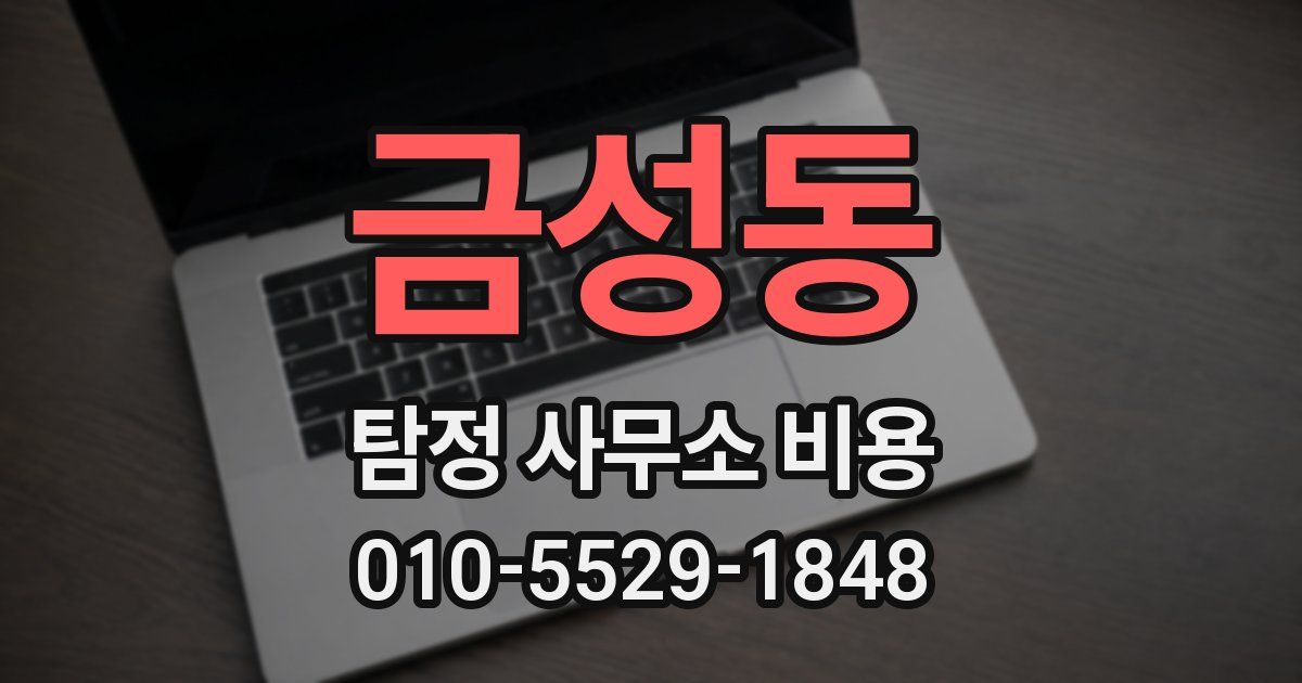 금성동 탐정 사무소 비용