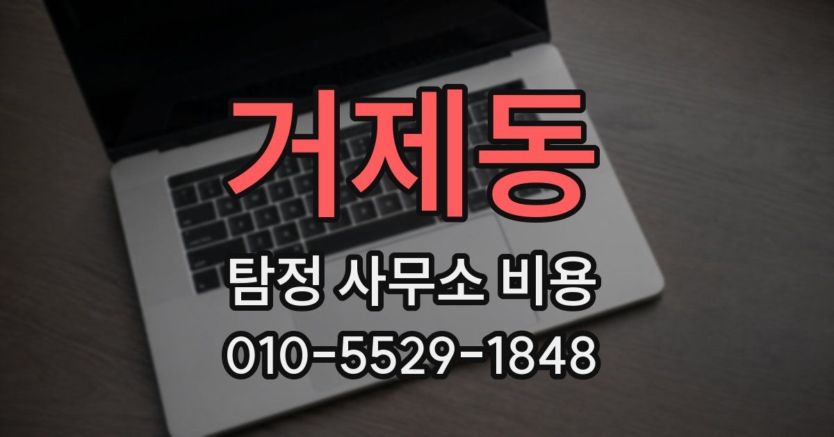거제동 탐정 사무소 비용