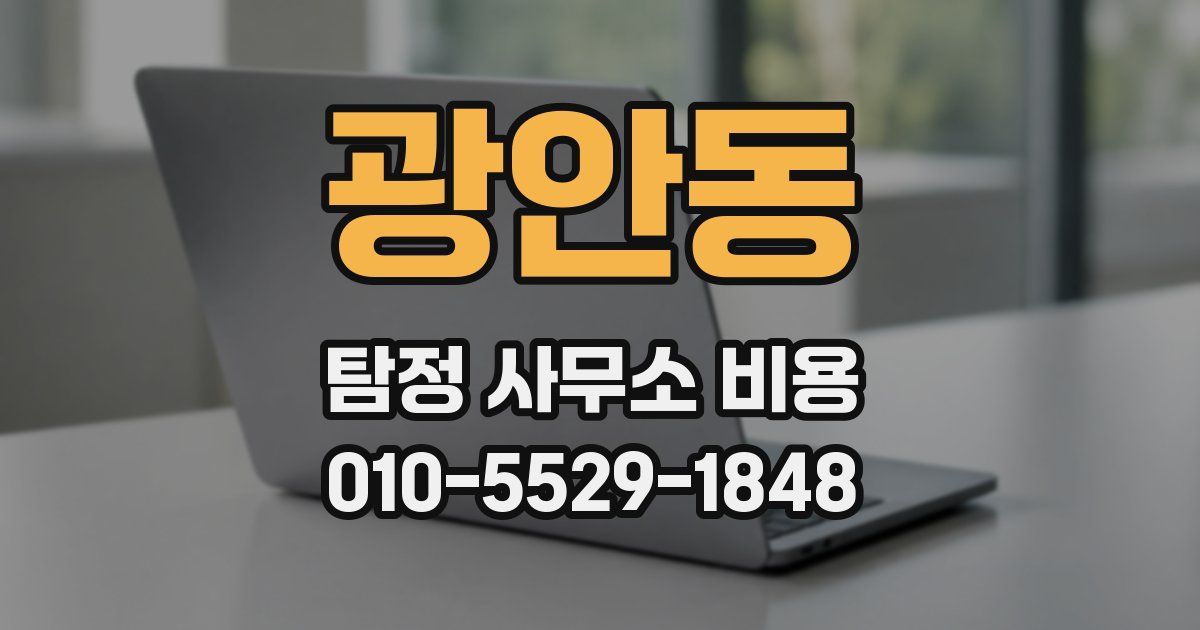 광안동 탐정 사무소 비용