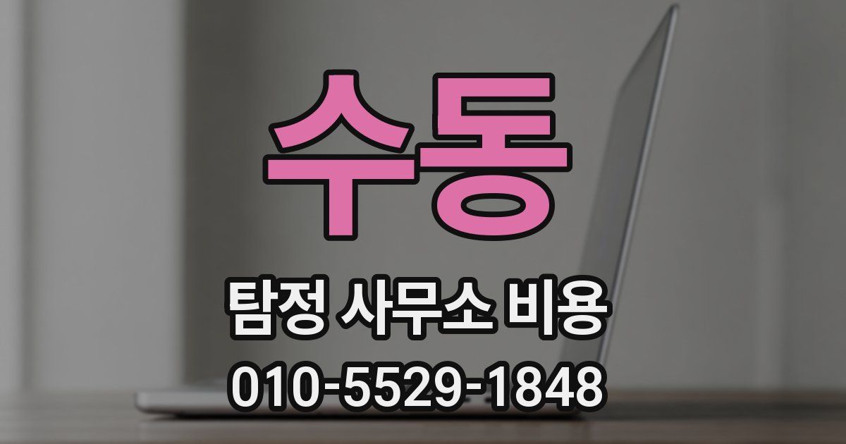 수동 탐정 사무소 비용