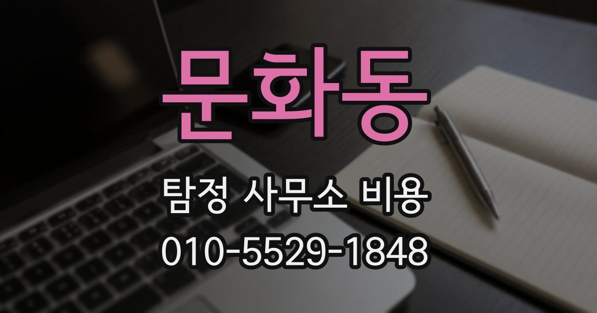 문화동 탐정 사무소 비용