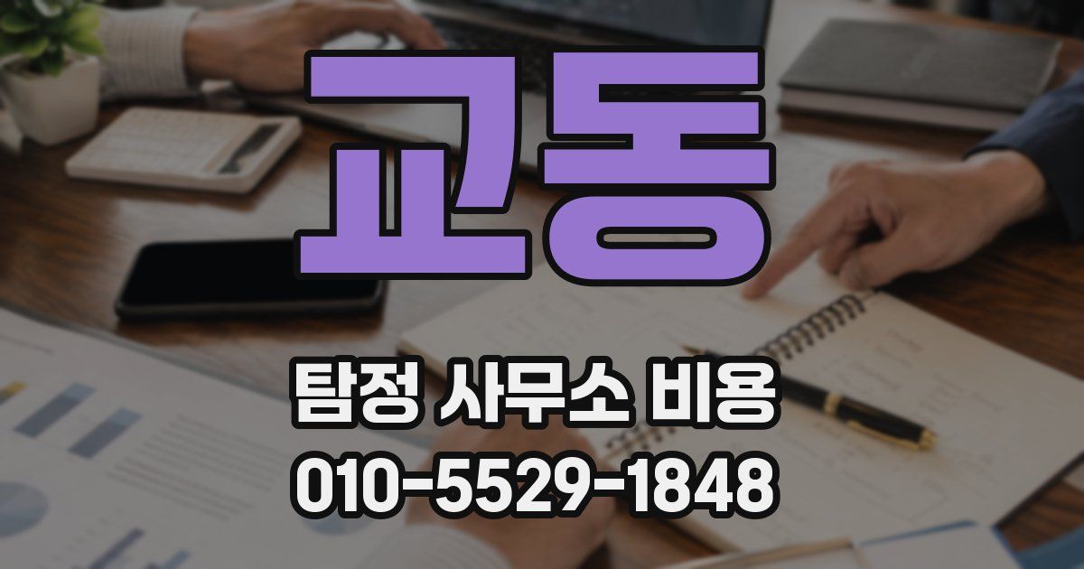 교동 탐정 사무소 비용