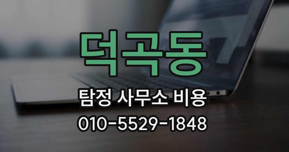 덕곡동 탐정 사무소 비용