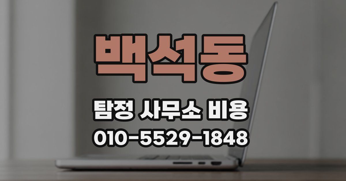백석동 탐정 사무소 비용