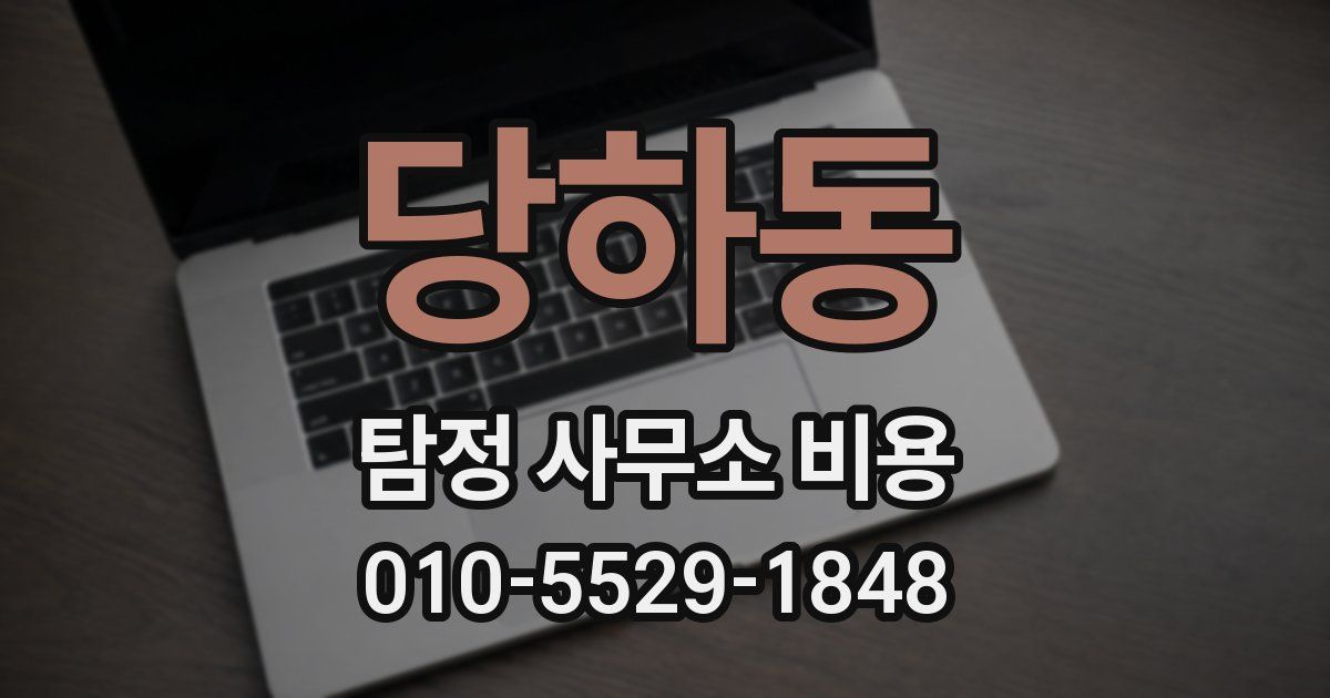 당하동 탐정 사무소 비용