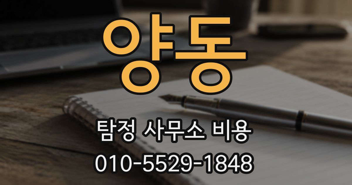 양동 탐정 사무소 비용