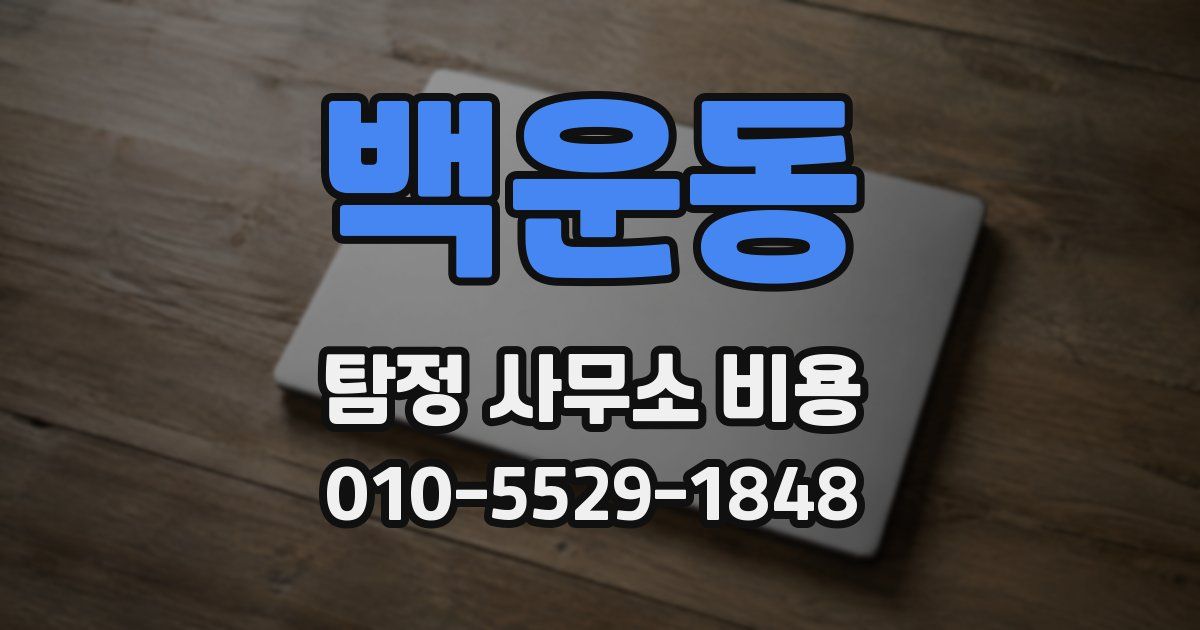 백운동 탐정 사무소 비용