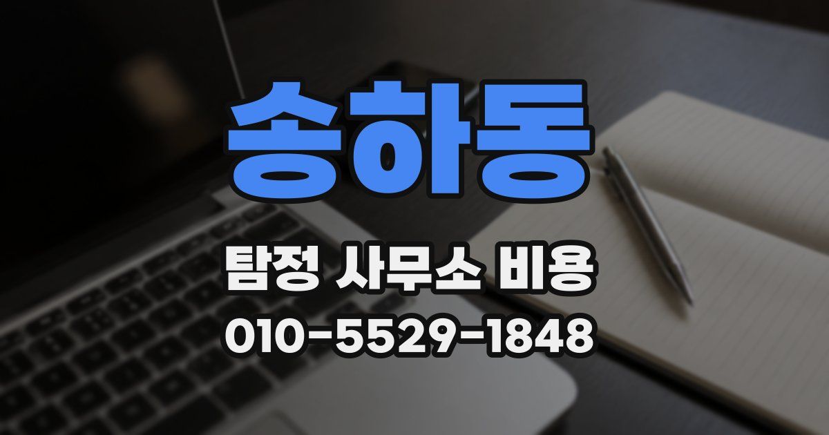 송하동 탐정 사무소 비용
