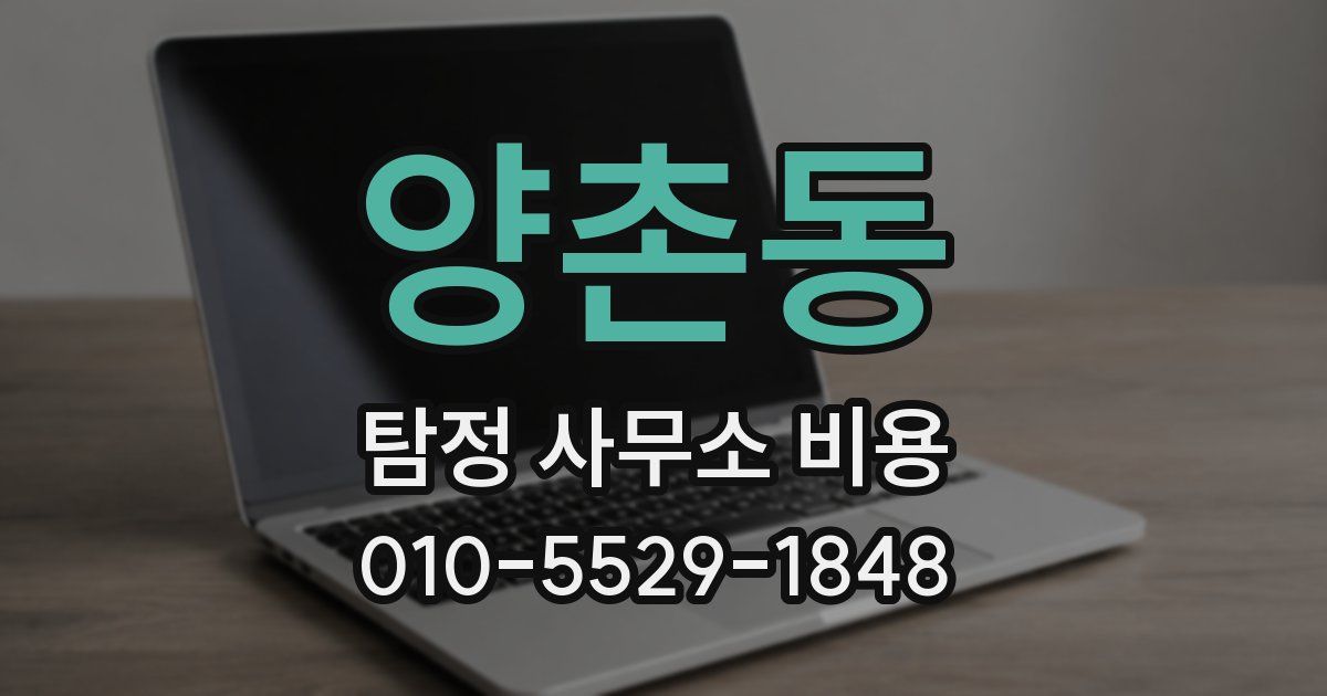 양촌동 탐정 사무소 비용