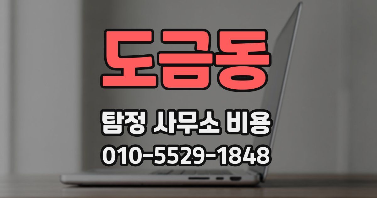 도금동 탐정 사무소 비용