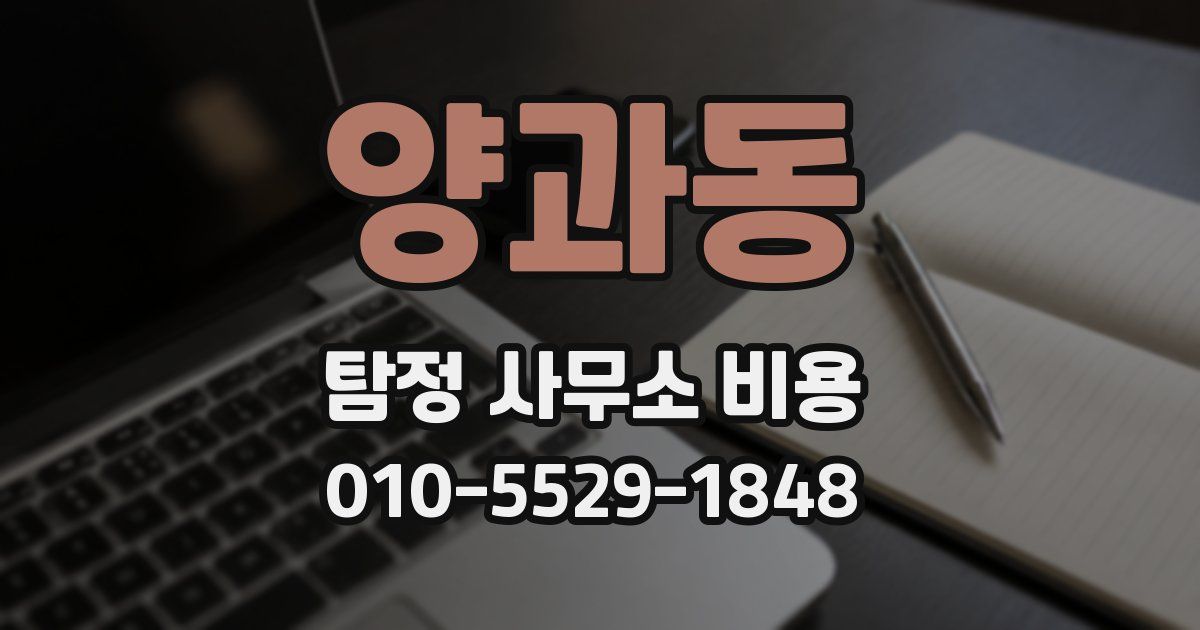 양과동 탐정 사무소 비용