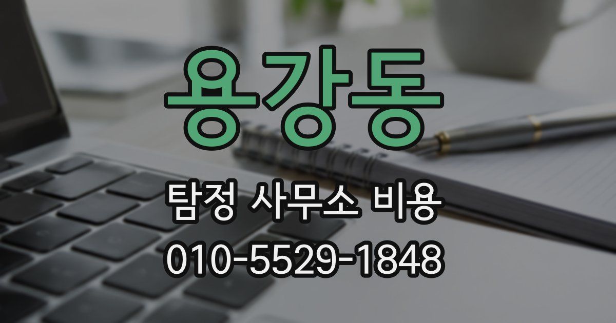 용강동 탐정 사무소 비용