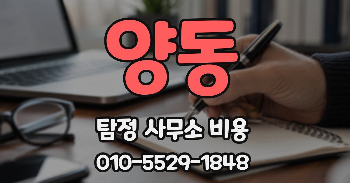 양동 탐정 사무소 비용