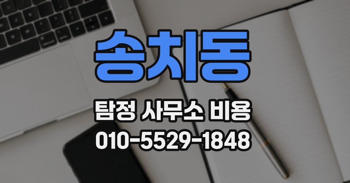 송치동 탐정 사무소 비용