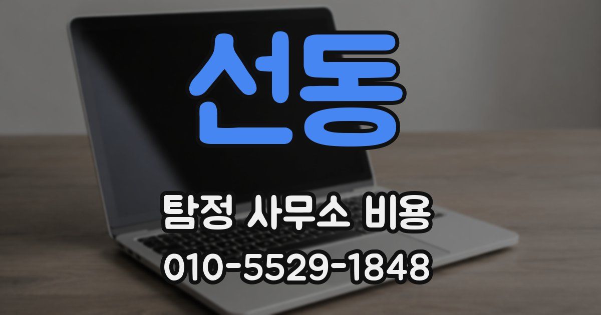 선동 탐정 사무소 비용