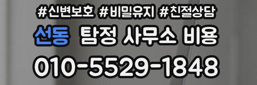 선동 탐정 사무소 비용
