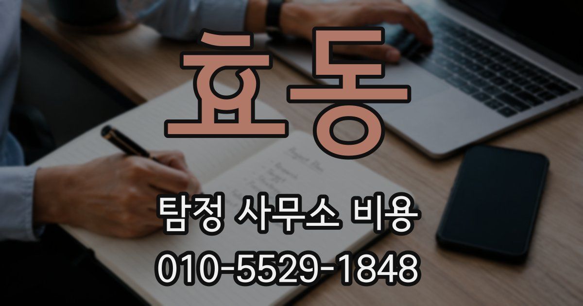 효동 탐정 사무소 비용