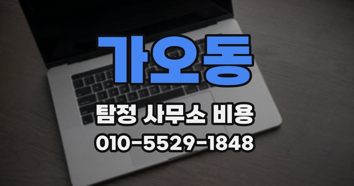 가오동 탐정 사무소 비용