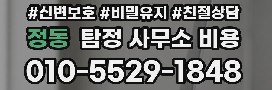 정동 탐정 사무소 비용