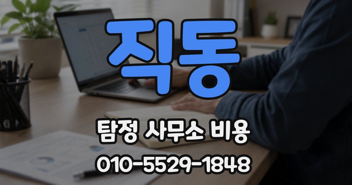 직동 탐정 사무소 비용