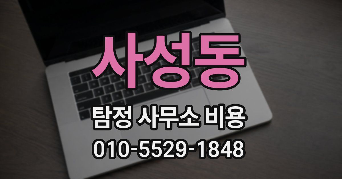 사성동 탐정 사무소 비용